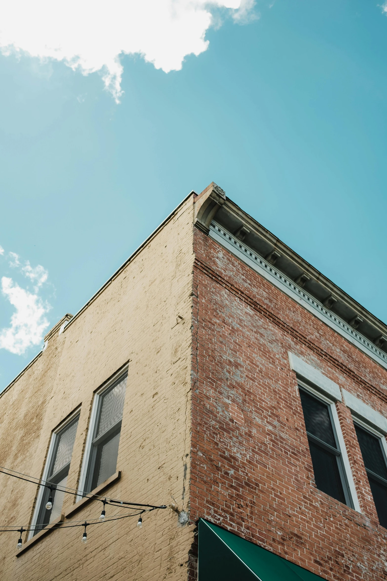 there is a window in the side of a building