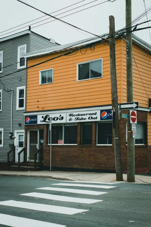 a couple of buildings sitting on the corner