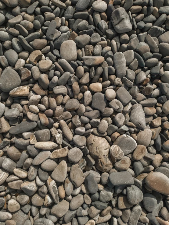 rocks and gravel close to each other near one another
