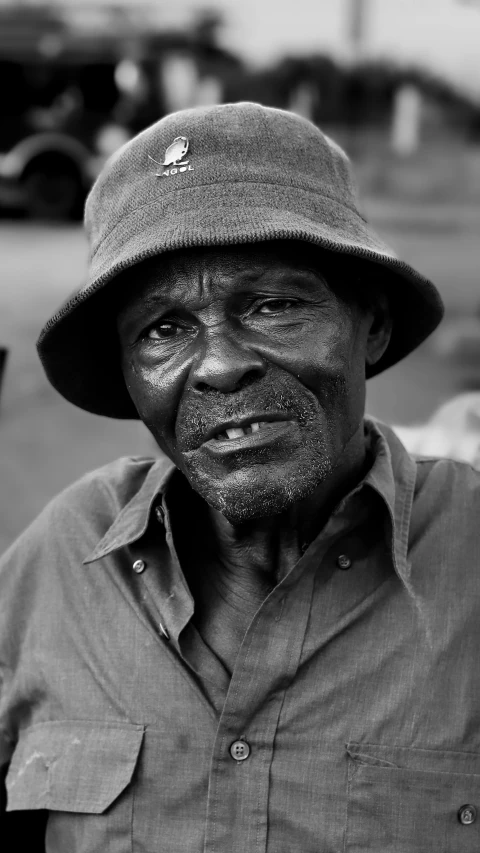 black and white pograph of an elderly man