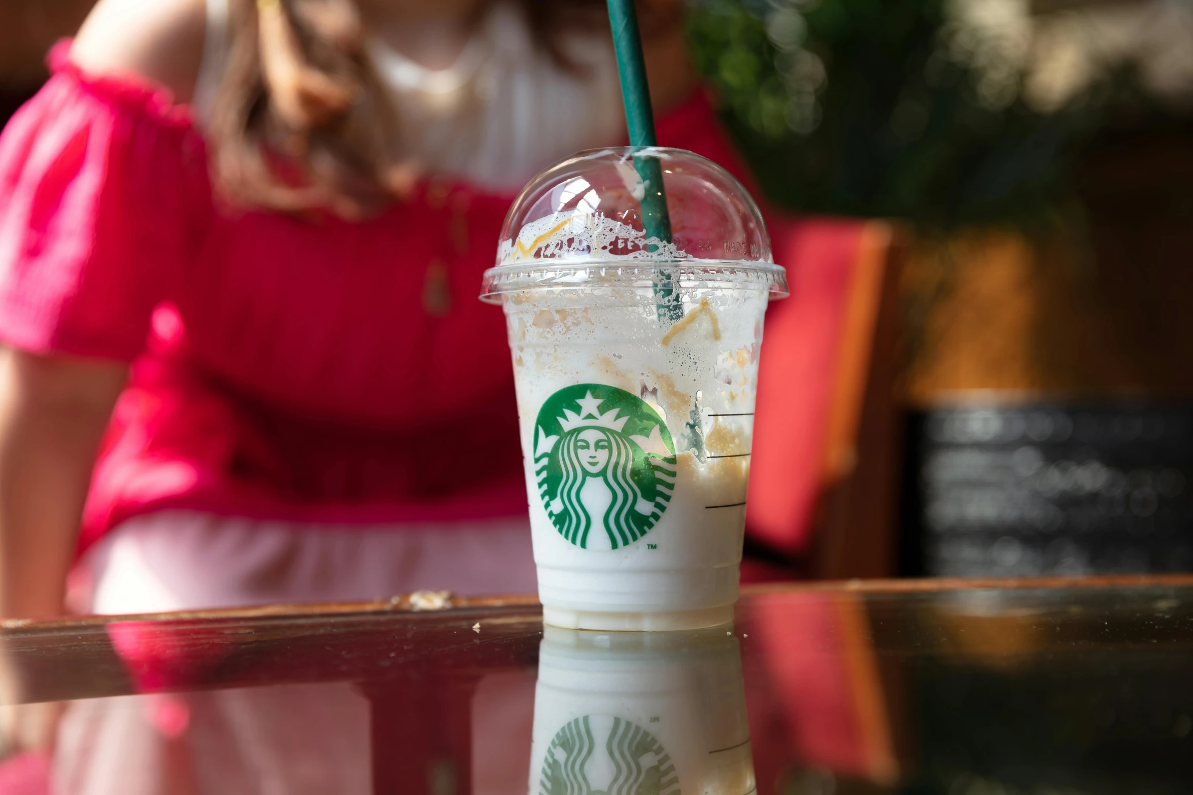 a close up of a cup on a table