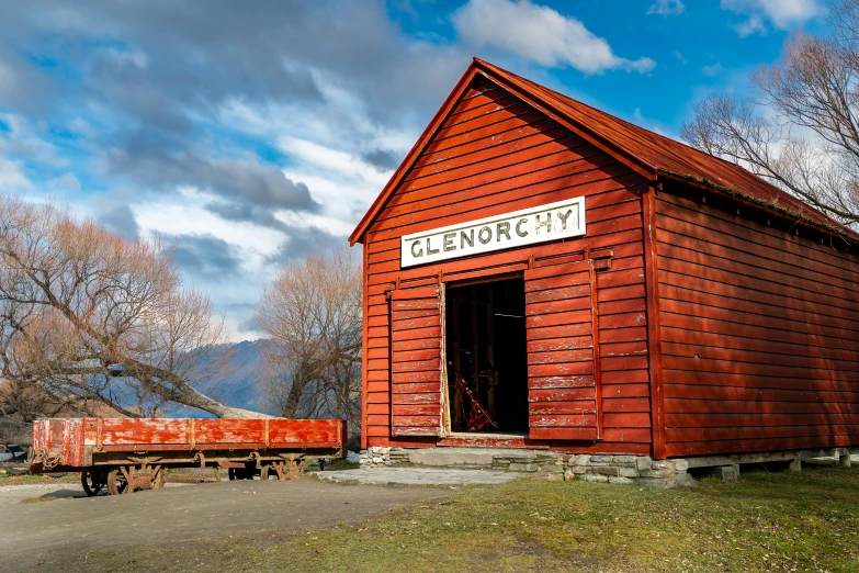 red shed with a sign that reads charlotte city