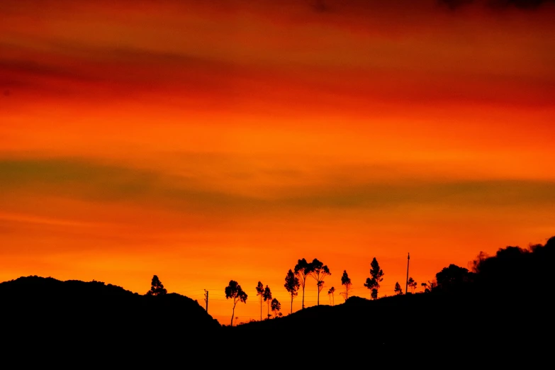 the sky is beautiful at sunset as it turns into a red