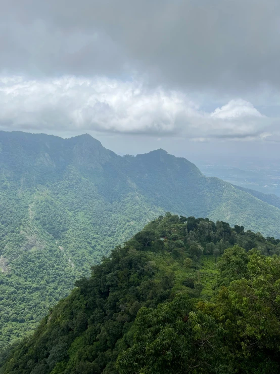 a picture of the view from atop a mountain