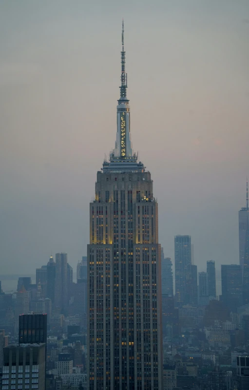 a high rise skyscr in a city skyline