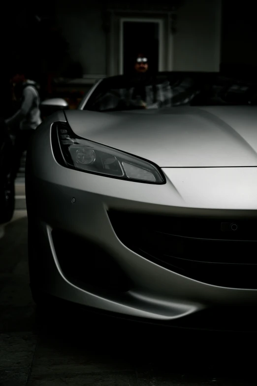 a close - up view of a sports car with its hood down