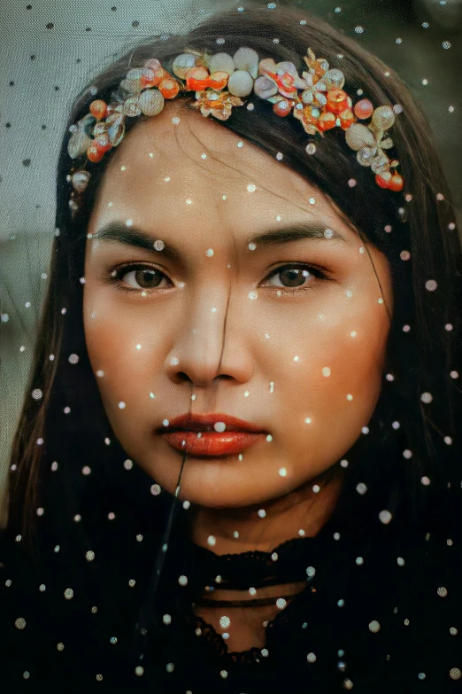 an artistic image of a woman with snow