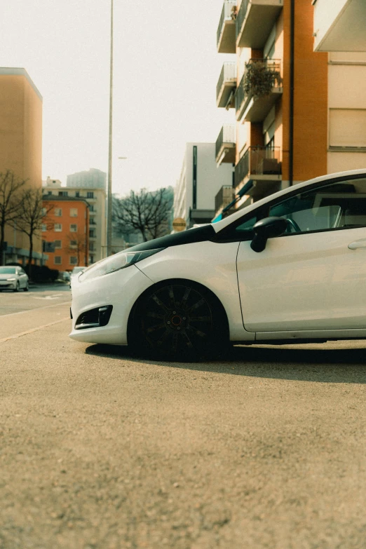 a car parked in the middle of a street