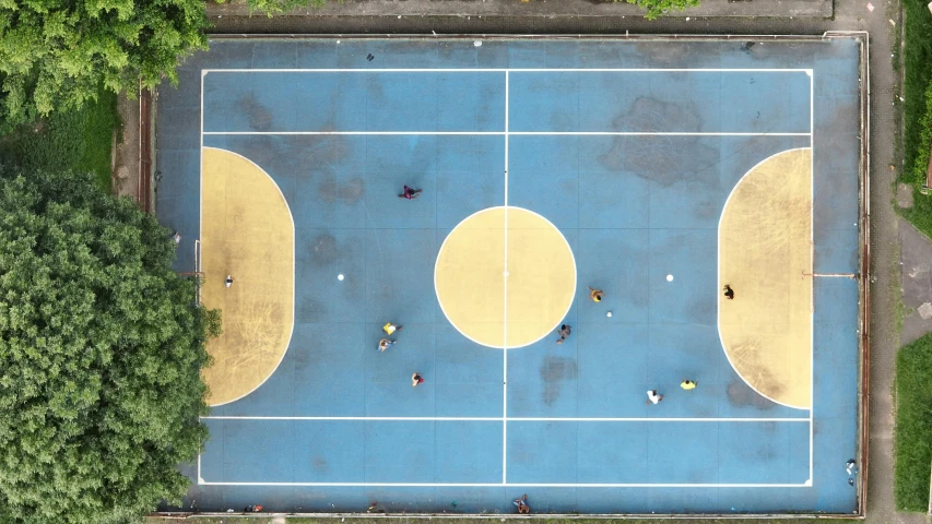an aerial view of an aerial s of two courts
