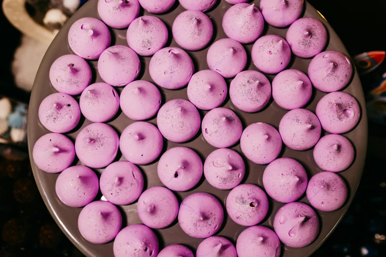 there is a tray that has many little desserts on it