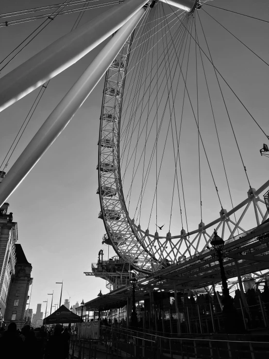 large ferris wheel inside a very busy park