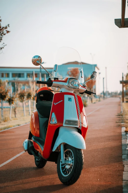 the large motorcycle is parked in the lot