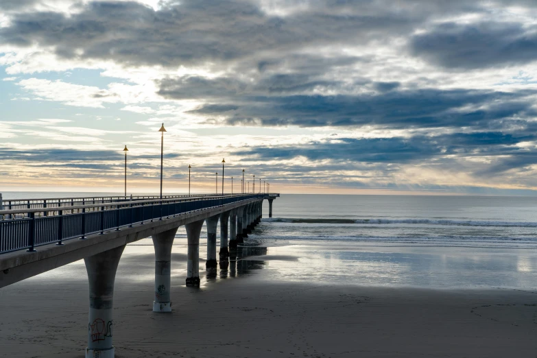 there is an ocean view that appears to be a pier