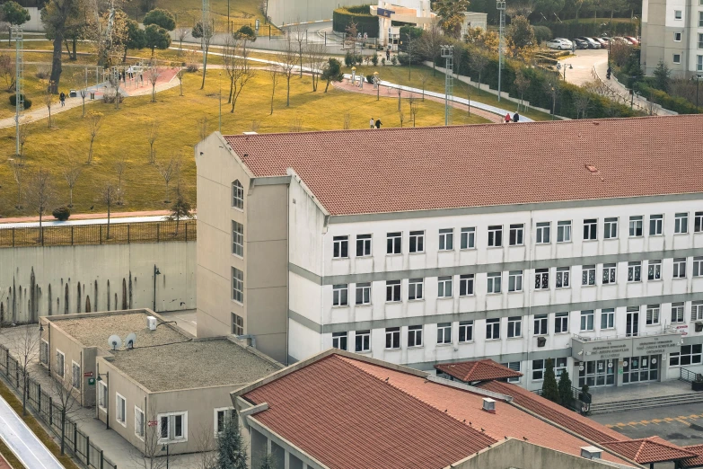 a bird's - eye view of the top of a building