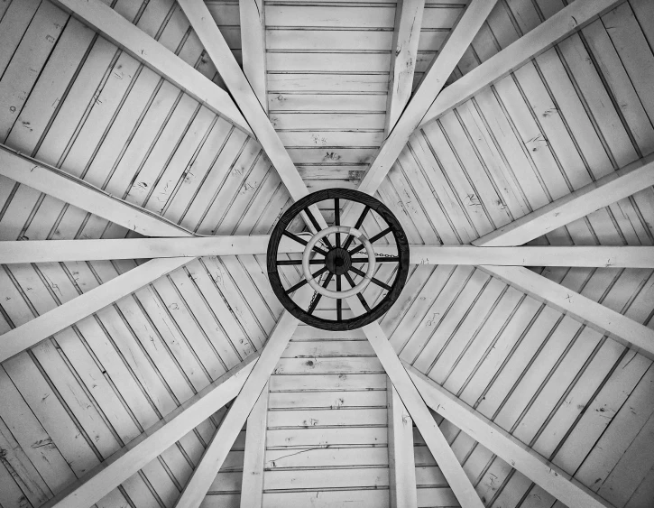 the inside of a ceiling is shown