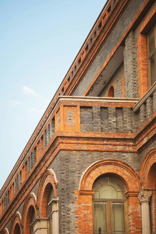 a large stone building with arched windows