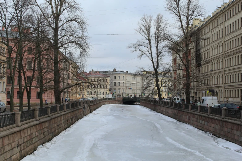 an ice rink in the middle of a city road