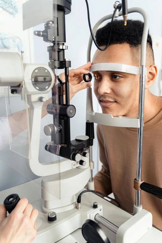 a man with a big pair of glasses under him