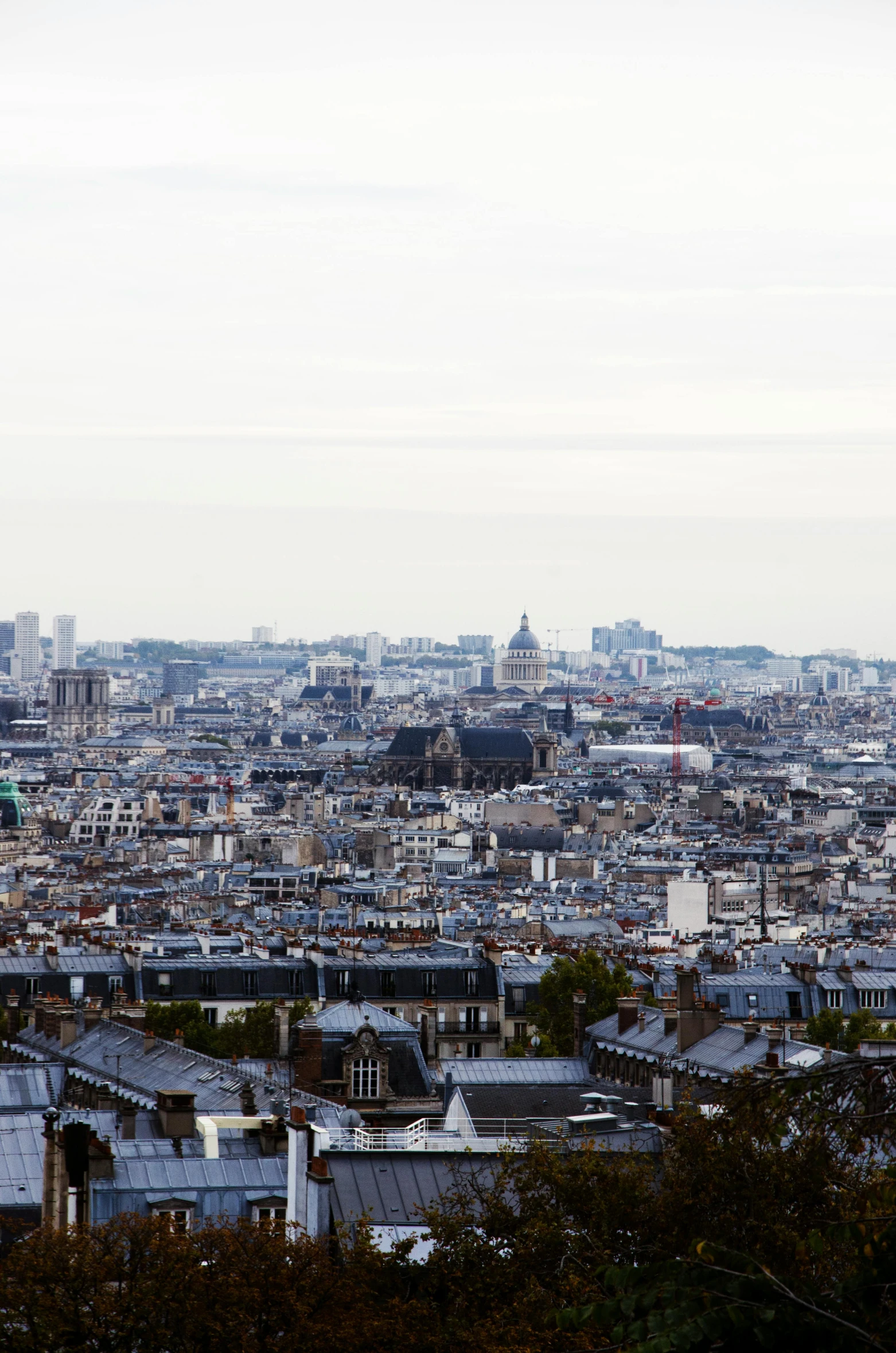 a city is shown from the air as seen from atop