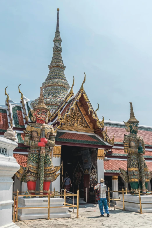 a temple in a country has many dragon decorations on it