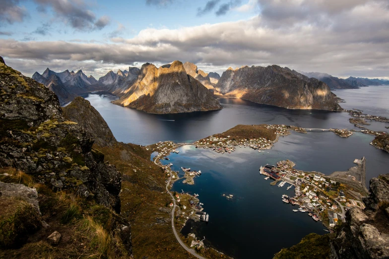 the small village is situated on a rock face