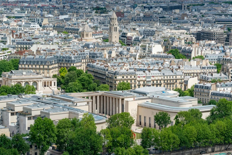 a city with lots of trees on top of it