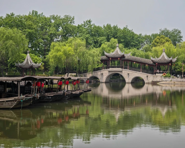 a bridge that is surrounded by some trees