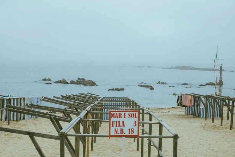 empty benches along an ocean shore with no people