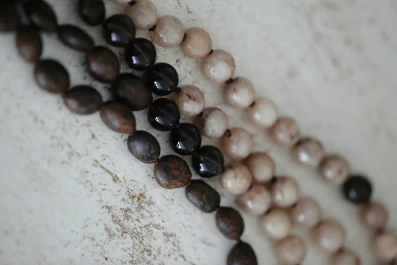 beads are arranged and placed on a surface