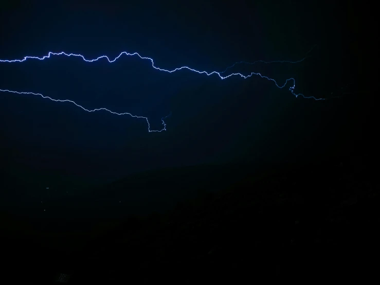 the image is very blurry with this image of lightning