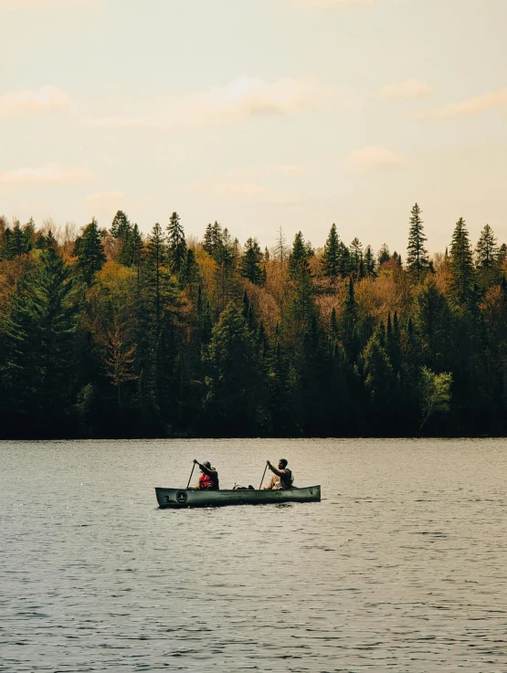 two people on the water in a boat