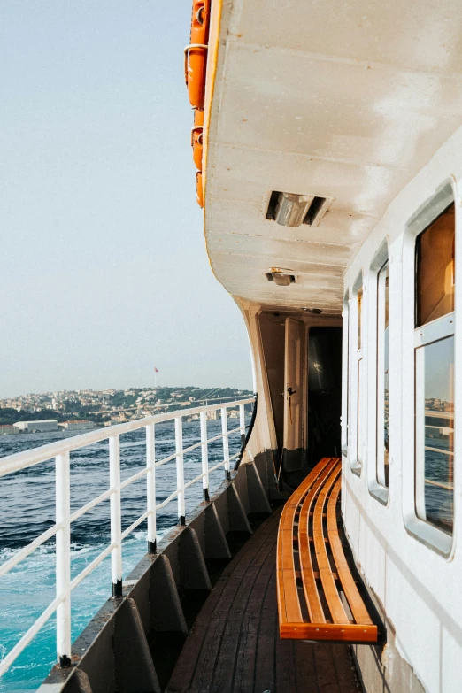 a view from the back of a boat of the deck