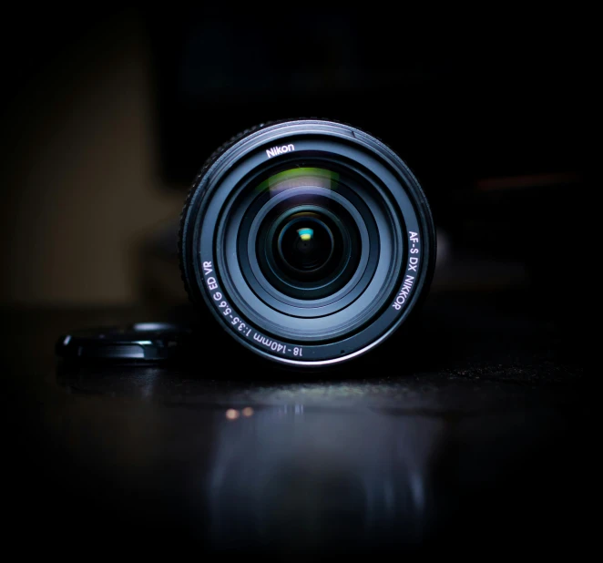 a camera lens is shown on the table