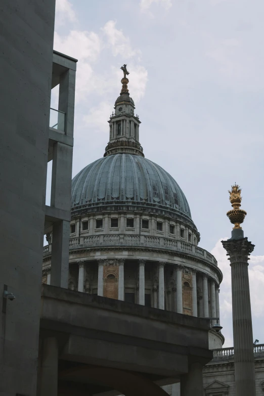 two large stone towers stand near one another