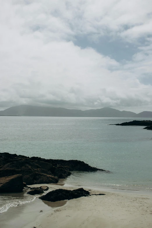 a large body of water surrounded by land