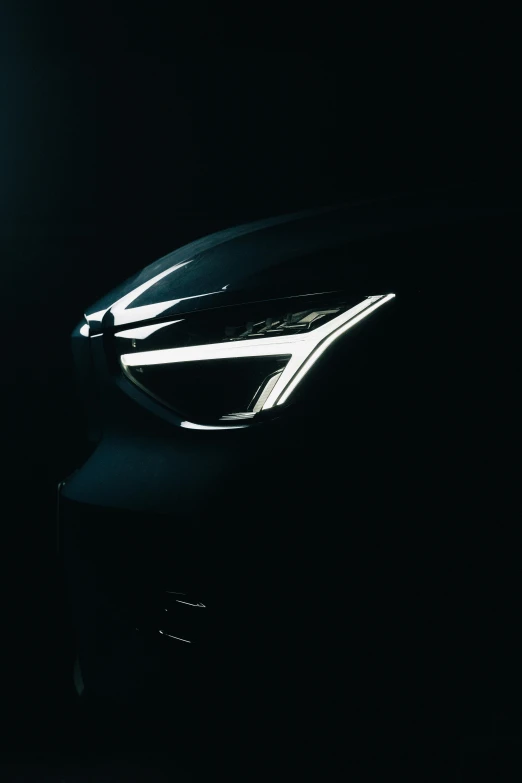 closeup of a car in a dark environment