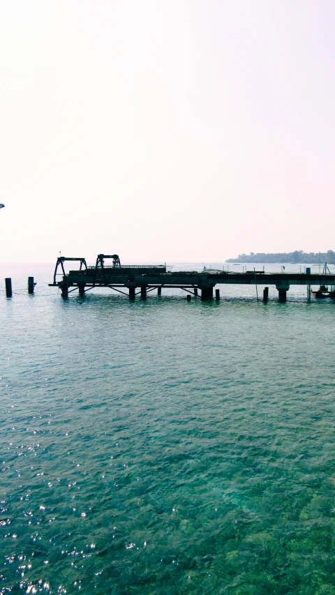 a boat in the water has its dock extended