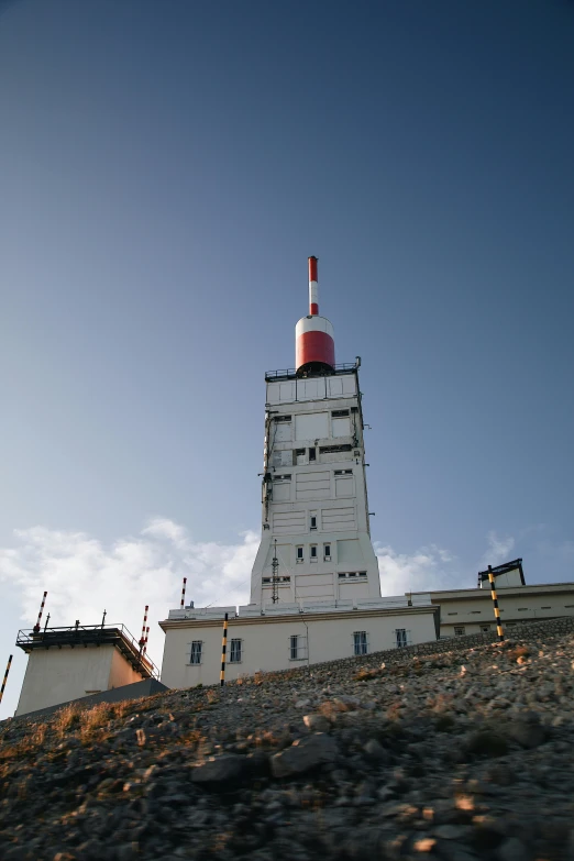 a large structure on the side of a hill