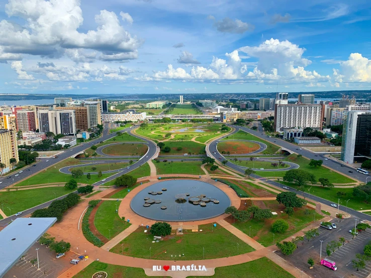 an aerial view of the park and its surrounding areas