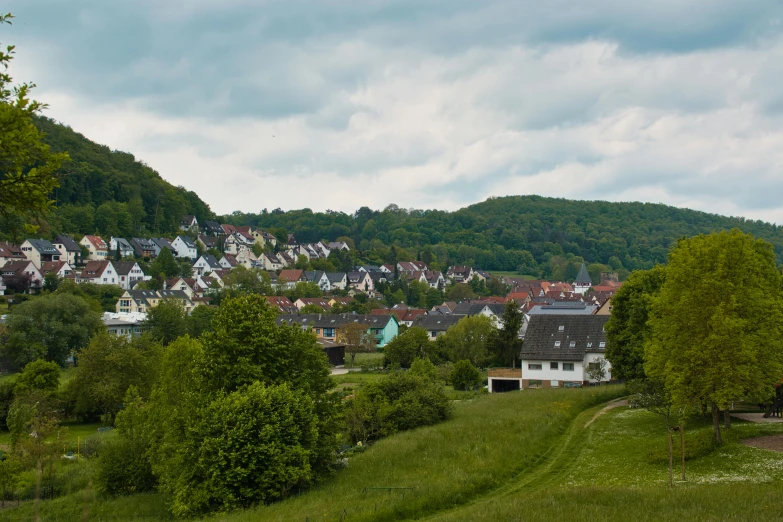 a small town sitting at the end of a river