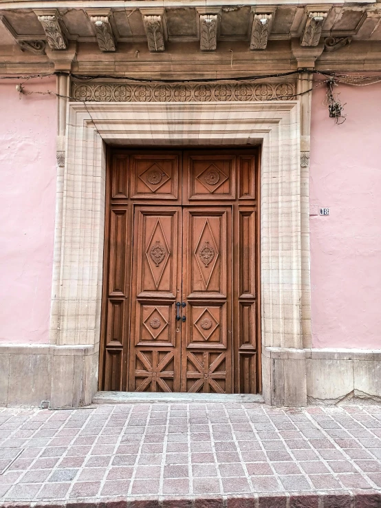 the doors to the building are closed on each side