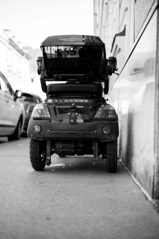 the back end of a four wheel drive vehicle in a parking lot