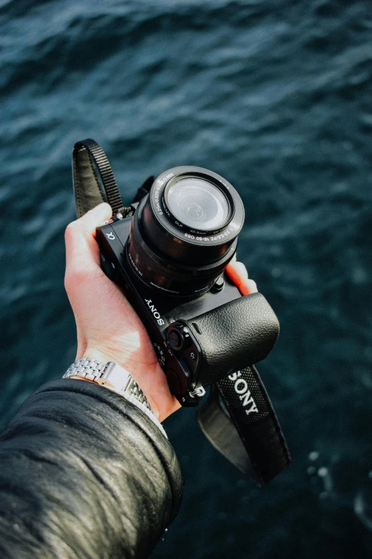 the camera lens is attached to the back of a camera