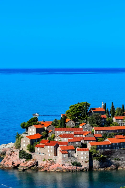 a building on a small island in the ocean