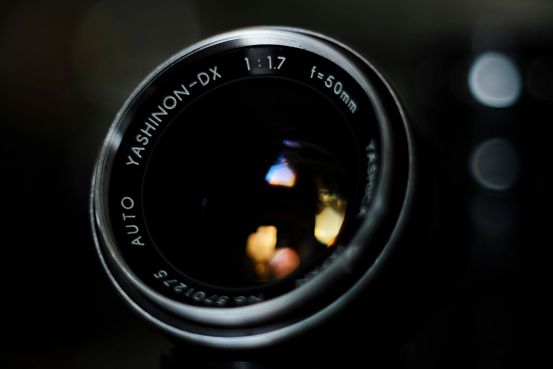 a close up view of a camera lens