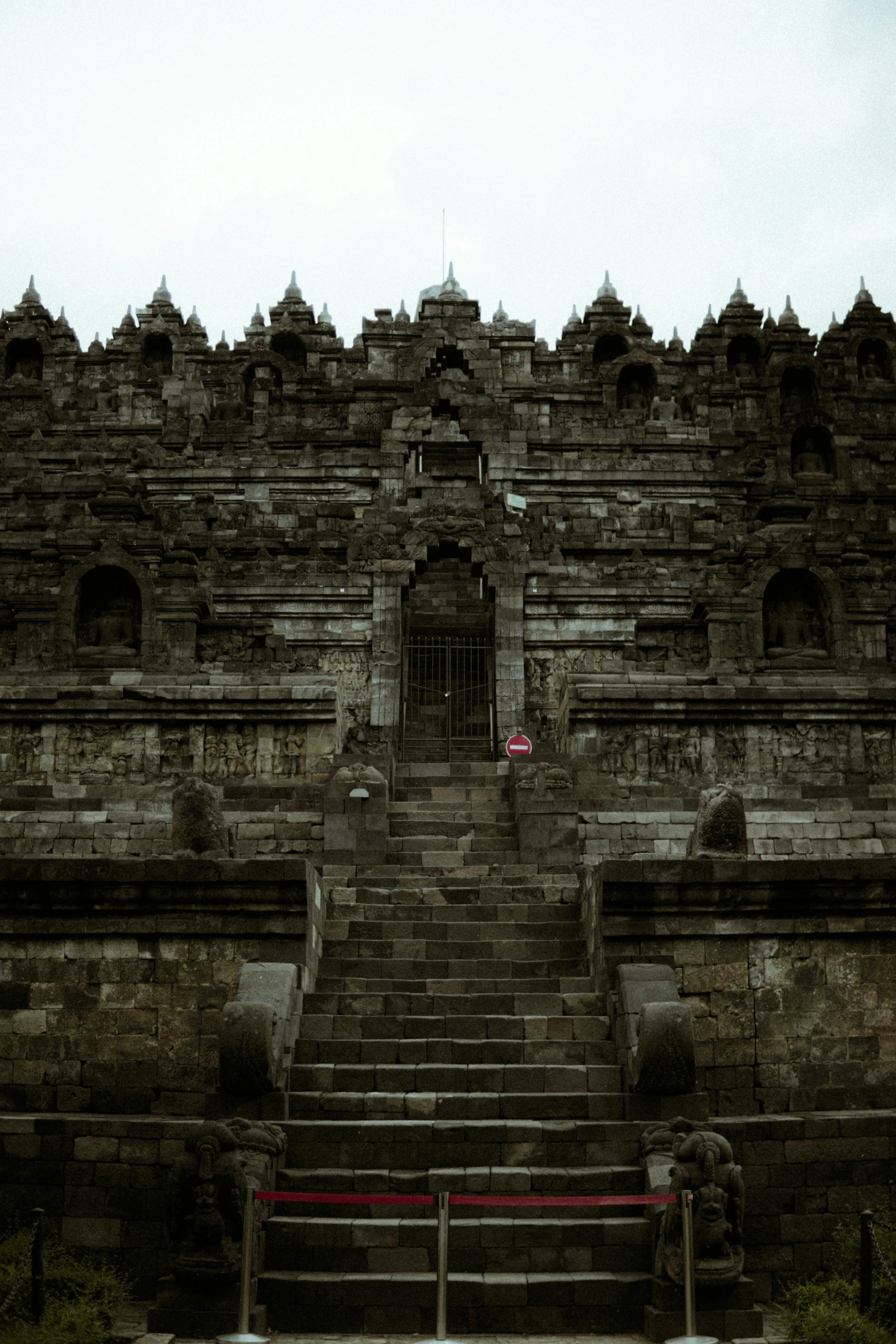 a stone building with many stairs to it