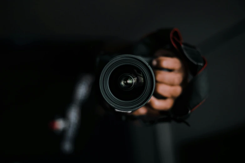 a person holds up a camera in front of them