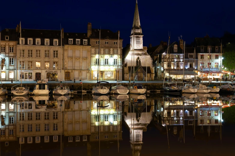 some buildings that are next to some water