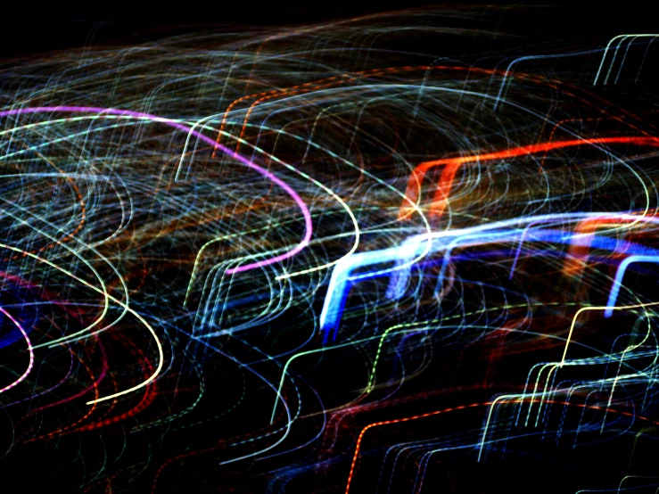 some blurry lights and lines of a car