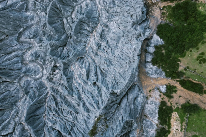 a very detailed aerial view of some mountains